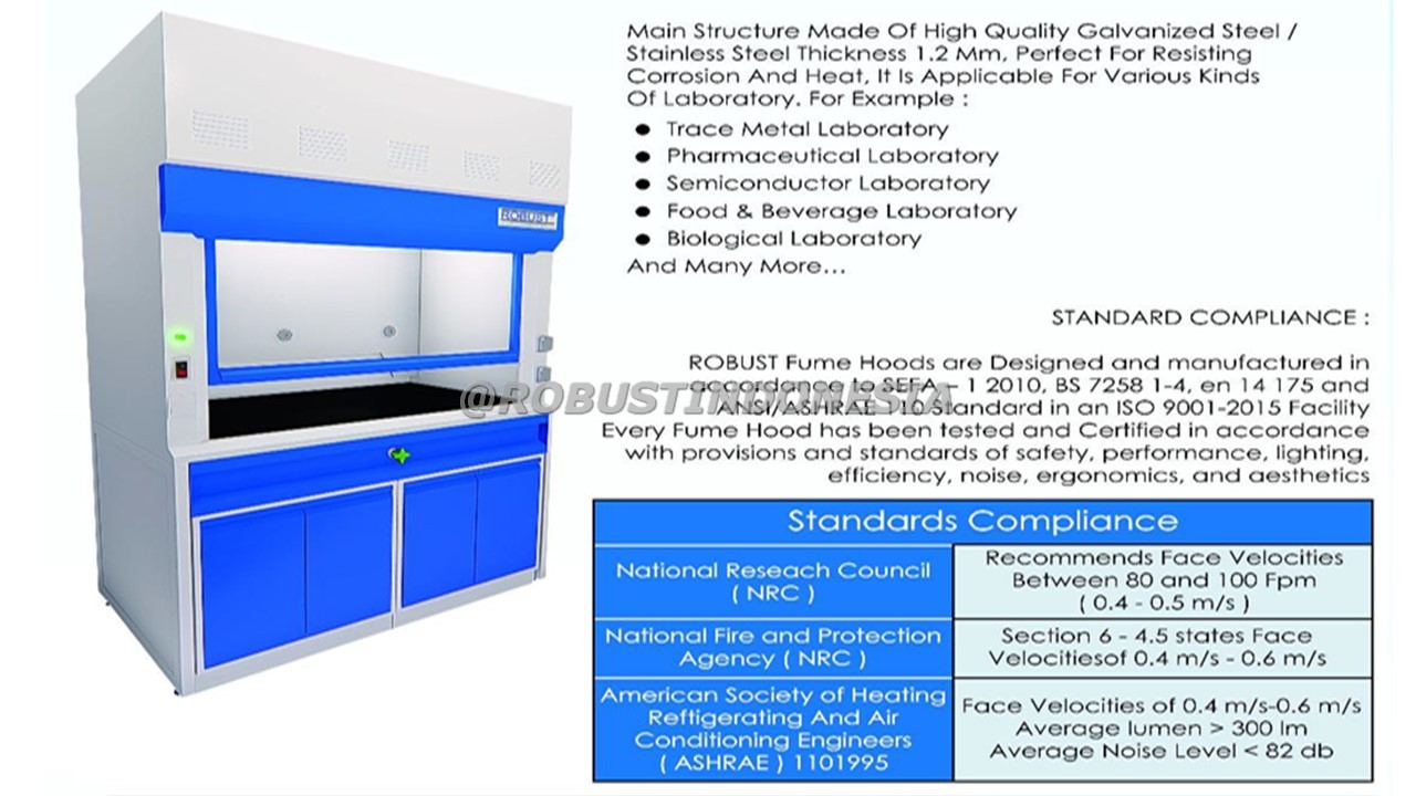 Fume Hood Galvanized Stainless Steel (FH-S/FH-SS)
